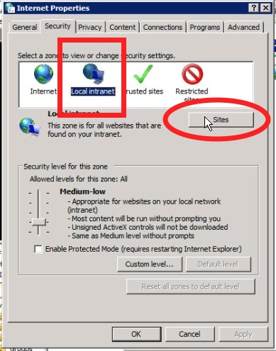 Local Intranet screenshot 1