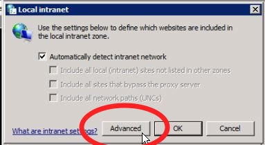 Local Intranet screenshot 1