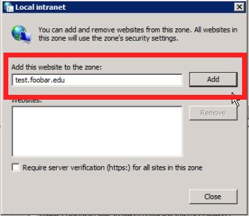 Local Intranet screenshot 1